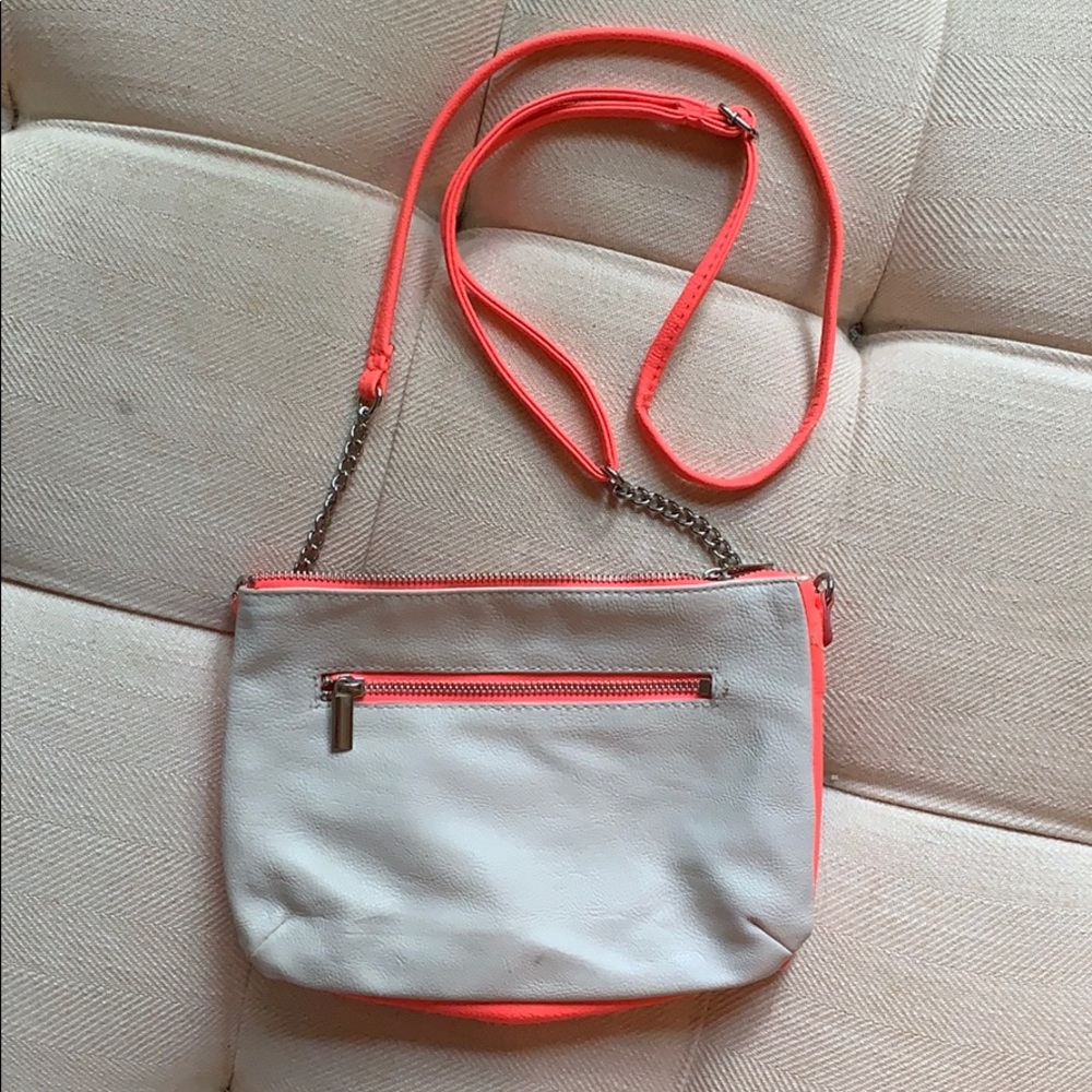 White and Neon Pink Crossbody Bag (3 for $12)
